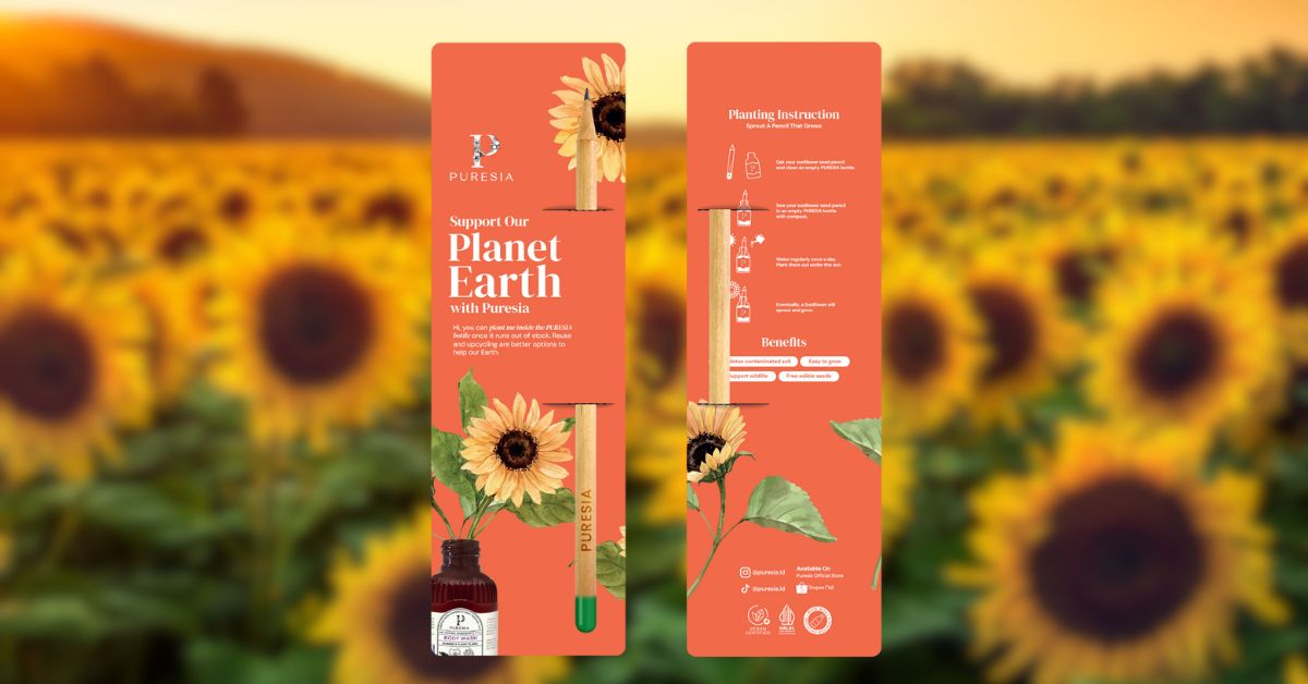 Puresia seed pencil pensil benih sunflower bunga matahari